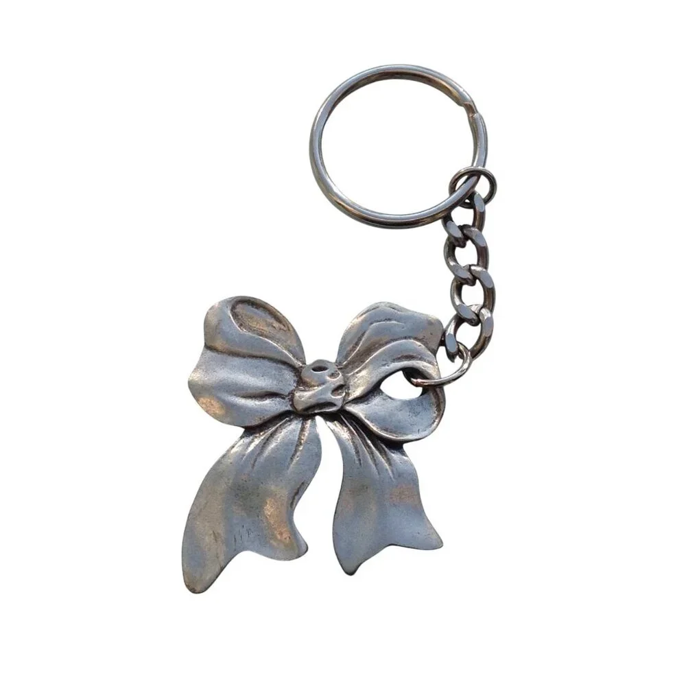 Seagull Pewter of Canada 1986 Animated Bow Key Chain Keychain Charm Fob